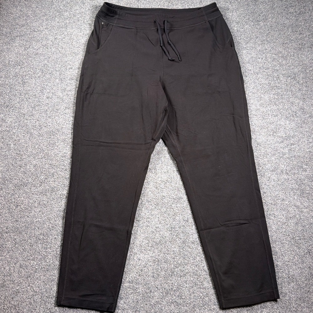Duluth Trading Co Noga Air Pants Womens L Black Straight Leg Drawstring Active